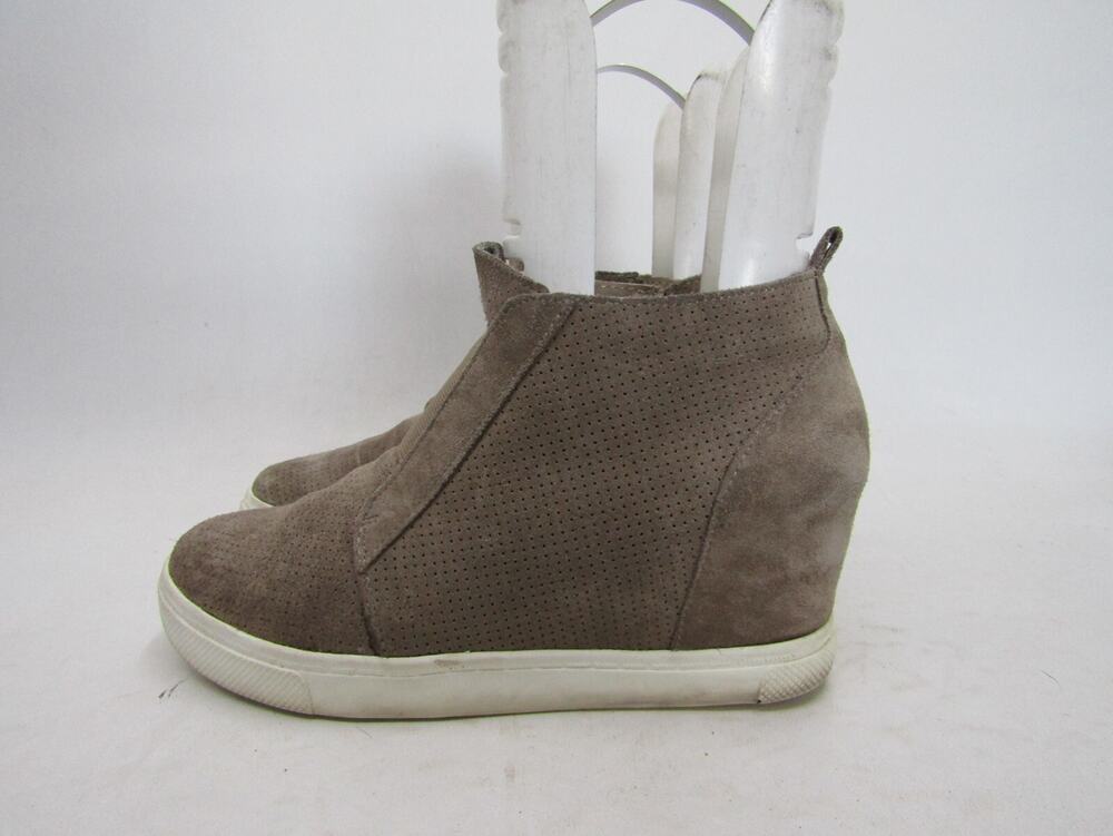 Steve Madden Womens Sz 8.5 M Brown Suede Zip Platform Wedge Ankle Fashion Boots